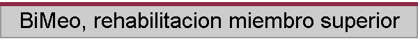 BiMeo, rehabilitacion miembro superior
